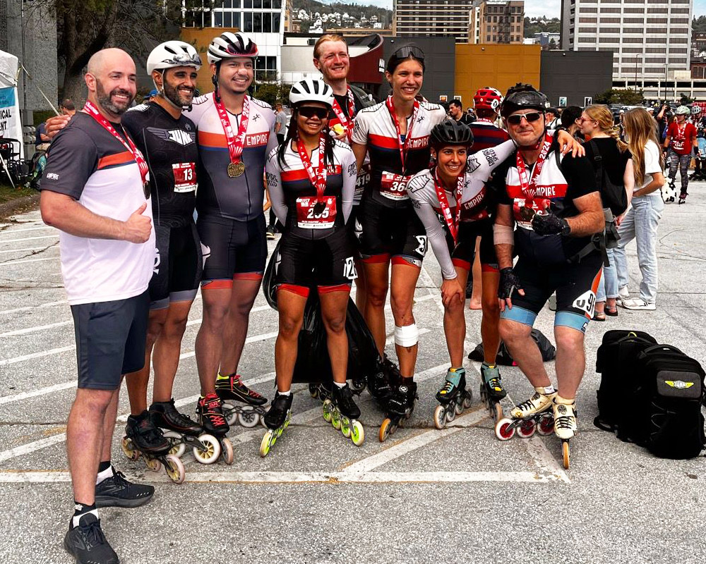 Empire Speedskaters after the 2024 NorthShore Marathon